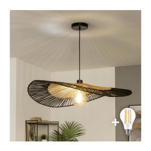 Brilagi - Lustră LED suspendată pe cablu CERIA BOHO, 1xE27/40W/230V, Ø 50 cm, negru/maro imagine