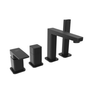 Sapho - Baterie de cadă cu montaj în 4 găuri TURSI, negru mat imagine