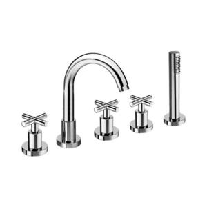 Sapho - Baterie de cadă AXIA, montaj în 5 orificii, crom lucios imagine