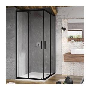 Ravak X1LM70300Z1 - Cabină de duș colțar BLIX SLIM, cu 4 elemente, 90x90 cm, neagră imagine