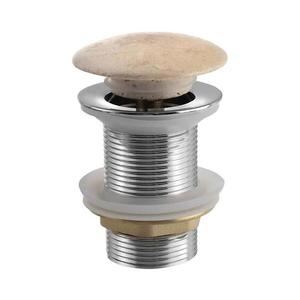 Sapho - l de scurgere Click-Clack BLOK pentru lavoar, Ø 6, 7 cm, travertin/crom lucios imagine