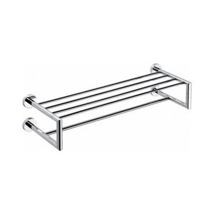 Sapho - Suport de perete pentru prosoape cu poliță X-ROUND 22, 5x65, 5 cm crom lucios imagine