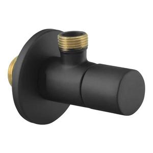 Sapho - Robinet unghiular cu rozetă rotundă, negru mat imagine