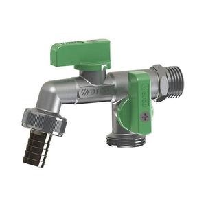 Arco - Robinet de grădină cu două ieșiri 3/4'' crom lucios/verde imagine