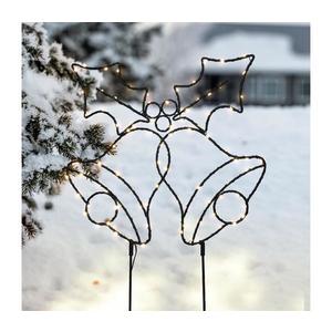 1V289 - Decorațiune LED de exterior pentru Crăciun, 100 LED/3xAA, IP44, lumină caldă, clopoței imagine