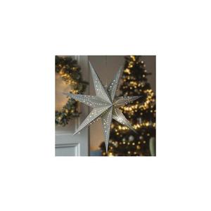 1V294 - Decorațiune LED de Crăciun, stea argintie, 20xLED/2xAA, alb cald imagine
