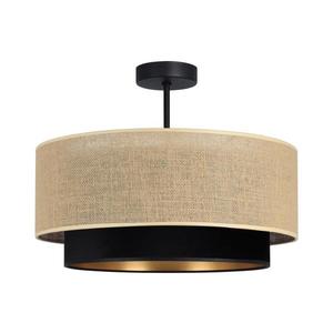 Lustră aplicată SARTA, 1xE27/60W/230V, neagră/jută imagine