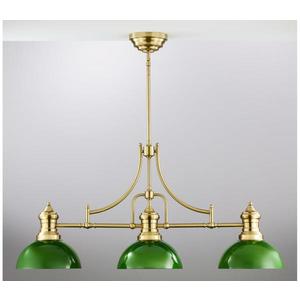 Lustră cu tijă PLATINO Jupiter 2074, 3xE27/15W/230V, verde/auriu imagine