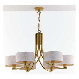 Jupiter 2098 - Lustru cu lanț ARTHUR 6xE27/15W/230V alb/auriu/decor marmură imagine