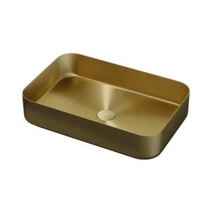 Lavoar pe blat LJORDAL 52 x 34 cm, oțel/alamă - BATH DELUXE 06-052-18-70-00 imagine