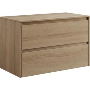 Dulap de baie TRONDHEIM pentru lavoar 90 cm, stejar imagine