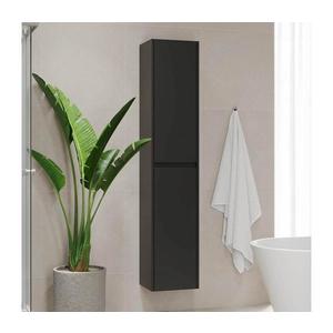 Dulap de baie TRONDHEIM, 174 cm, negru imagine