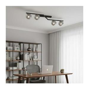 Plafonieră NATON, 4xE14/10W/230V, negru/fumuriu imagine