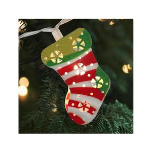 Ghirlandă LED de Crăciun pentru exterior, 10 LED, 1, 65 m, alimentare 2x AA, IP44, alb cald, șosete imagine