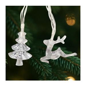 Ghirlandă LED de Crăciun pentru exterior, 20xLED/2xAA, 2, 2 m, IP44, multicoloră, cu brăduți și reni imagine