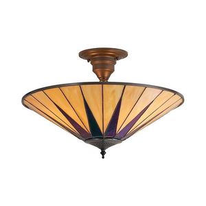 Endon 64043 - Lustră aplicată Tiffany DARK STAR, 3 x E27, 60 W, 230 V, diam. 49 cm imagine