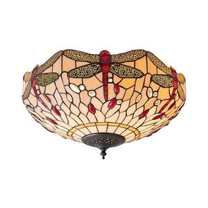 Plafonieră Tiffany DRAGONFLY Endon 70723, 2xE27/60W/230V, Ø 41 cm imagine