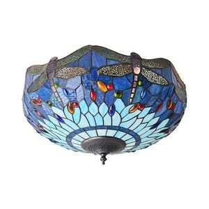 Endon 70722 - Plafonieră Tiffany DRAGONFLY, 2xE27/60W/230V, Ø 41 cm imagine