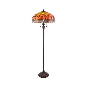 Endon 64070 - Lampadar Tiffany DRAGONFLY, 2xE27/60W/230V, diametru 50 cm imagine