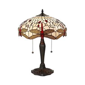 Endon 64085 - Lampă de masă Tiffany DRAGONFLY, 2xE27/60W/230V, diam. 41 cm imagine