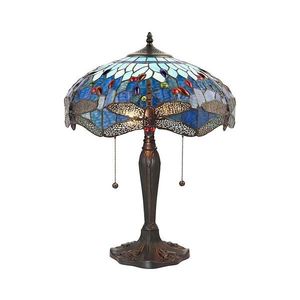 Endon 64089 - Lampă de masă Tiffany DRAGONFLY, 2xE27/60W/230V, Ø 41 cm imagine