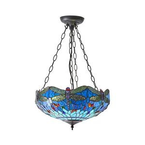 Endon 64075 - Lustru Tiffany DRAGONFLY suspendat pe lanț, 3xE27/60W/230V, Ø 41 cm imagine