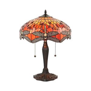 Endon 64093 - Lampă de masă Tiffany DRAGONFLY, Ø 41 cm, 2xE27/60W/230V imagine