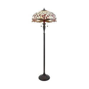 Endon 70940 - Lampadar Tiffany DRAGONFLY, 2x E27/60W/230V, Ø 50 cm imagine