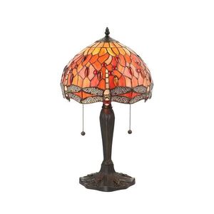 Endon 64092 - Lampă de masă Tiffany DRAGONFLY, 2xE27/60W/230V, Ø 30 cm imagine