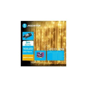 - Ghirlandă LED de exterior pentru Crăciun, 100 LED-uri, 8 funcții, 4 x 1 m, IP44, alb cald imagine