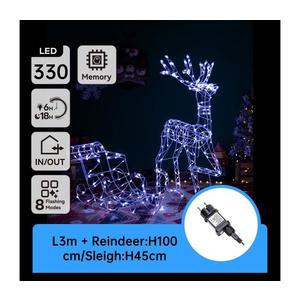 -LED Ren cu sanie, decorațiune LED de exterior, 3, 6W, 31 LED-uri, 230V, 6500K, 90/45 cm, IP44 imagine