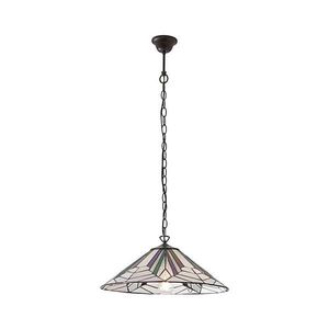 Endon 63938 - Lustră Tiffany ASTORIA pe lanț, 1xE27/60W/230V, Ø48 cm imagine