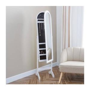 Atmosphera - Oglindă de podea cu casetă pentru bijuterii LEXY 158x38 cm, albă imagine