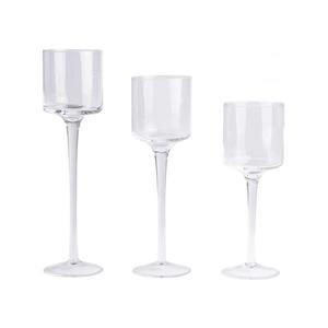 Set de 3 suporturi pentru lumânări, transparente imagine