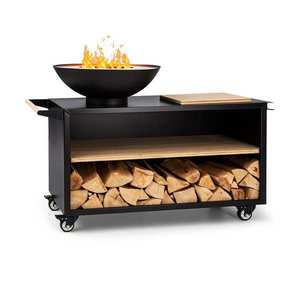 Blumfeldt Savage 2.0 Wide, ohnisko s grilom, bambusová doska na krájanie, ochranný kryt imagine