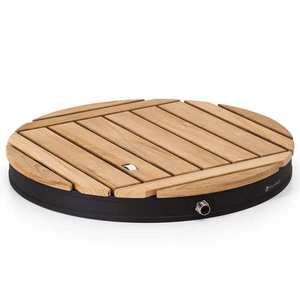 Blumfeldt Sumatra Teak Round, duș de grădină, aluminiu, lemn de tec, mâner. imagine