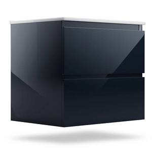 Blumfeldt Johnstone, chiuvetă și dulap pentru baie, 60 cm, chiuveta ceramica, inchidere Soft-Close imagine