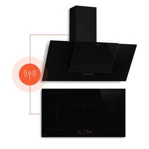 NA Plită cu inducție HaloSync cu hotă | 5 zone de gătit | 11400 W | 632 m³/h | 90 cm imagine