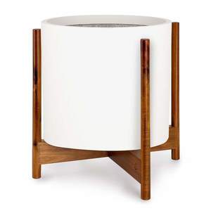 Gendt + Zeist, set de ghivece și farfurii, dimensiuni XL, fibră de piatră, lemn de salcâm imagine