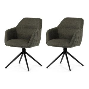 Set de scaune de sufragerie cu mecanism deîntoarcere HC-536 GRN2, 2 buc., verde închis imagine