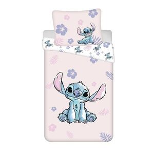 Jerry Fabrics Lenjerie de pat din bumbac Lilo and Stitch Pink, 140 x 200 cm, 70 x 90 cm imagine