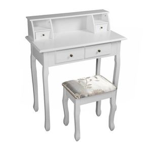 Măsuță decorativă cu scaun RODES NEW, albă imagine