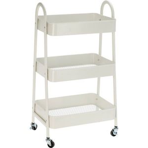 Cărucior metalic de bucătărie Storage Solutions cu3 rafturi 44 x 31, 5 x 79, 5 cm, alb, alb imagine