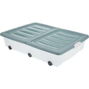 Cutie de depozitare cu roți, 80 x 60 x 17 cm, verde, verde imagine