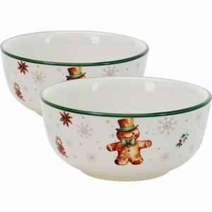 Set de 2 boluri din porțelan Gingerbread 500 ml 14 cm imagine