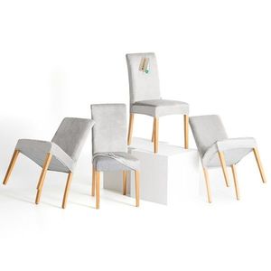 Restilo Husă pentru scaun Sento argintiu, 48 x 48 x 58 + 10 cm, set de 4 bucăți, argintiu imagine