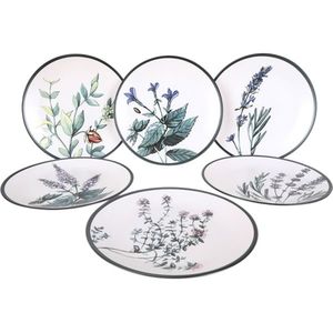Set de 6 farfurii întinse din gresie ceramică Herbal 25 cm imagine