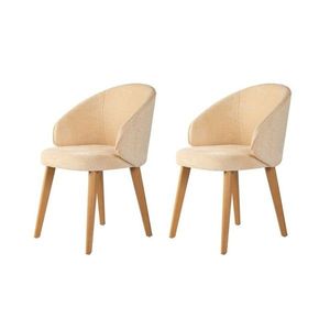 Set de scaune de sufragerie Bentley Beige and DarkOak, 2 buc., bej imagine