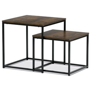 Set de măsuțe, lemn vechi, 2 buc., maro închis imagine