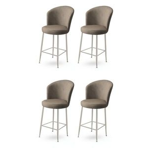 Set de scaune de bar Fora Cappuccino și Chrome, 4buc., cafeniu, 4 buc imagine